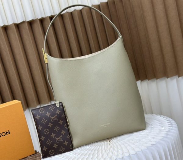 Replica Louis Vuitton Low Key MM Hobo In Limestone Gray