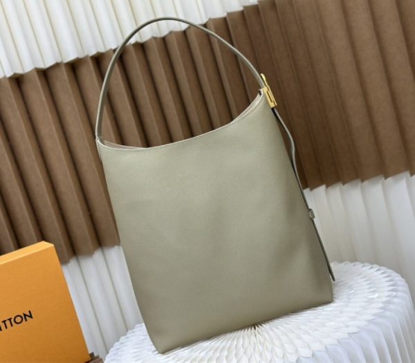 Replica Louis Vuitton Low Key MM Hobo In Limestone Gray - Image 4