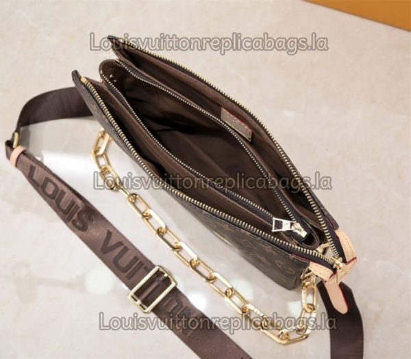 Replica Louis Vuitton Monogram Canvas Coussin PM Bag With Jacquard Strap - Image 4