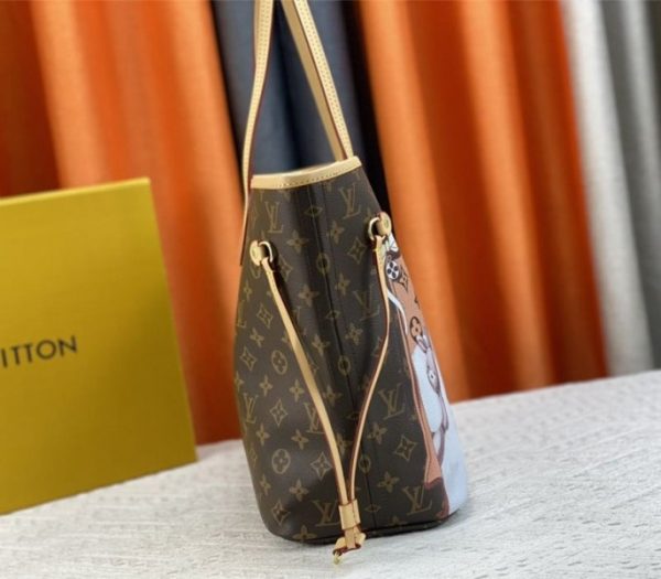 Replica Louis Vuitton Monogram Canvas Neverfull MM Tote With Cat Print - Image 6