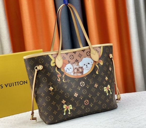 Replica Louis Vuitton Monogram Canvas Neverfull MM Tote With Puppies - Image 3