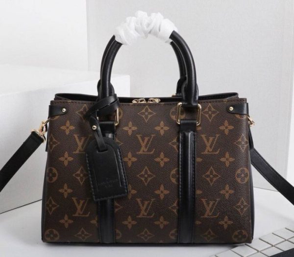 Replica Louis Vuitton Monogram Canvas Soufflot BB Bag In Black