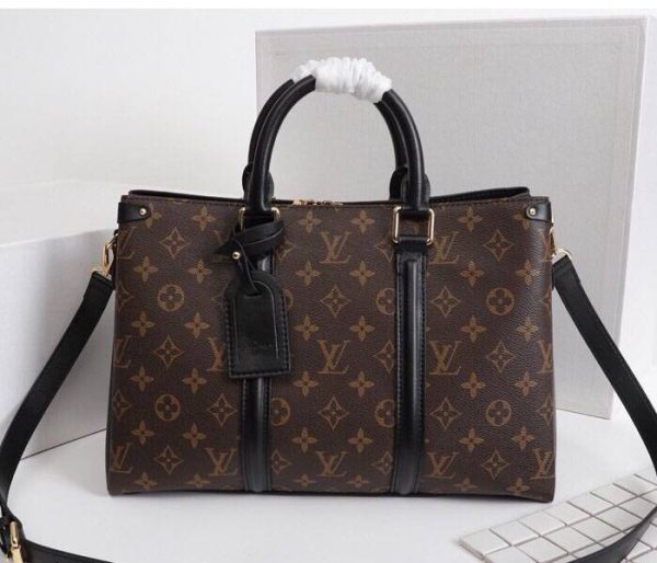 Replica Louis Vuitton Monogram Canvas Soufflot MM Bag In Black