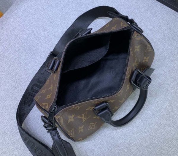 Replica Louis Vuitton Monogram Canvas Keepall Bandouliere 25 In Black - Image 6