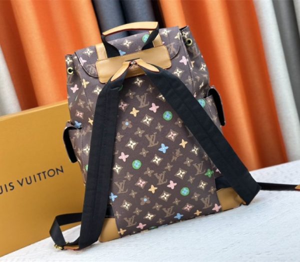 Replica Louis Vuitton Monogram Craggy Christopher MM Backpack In Chocolate - Image 3