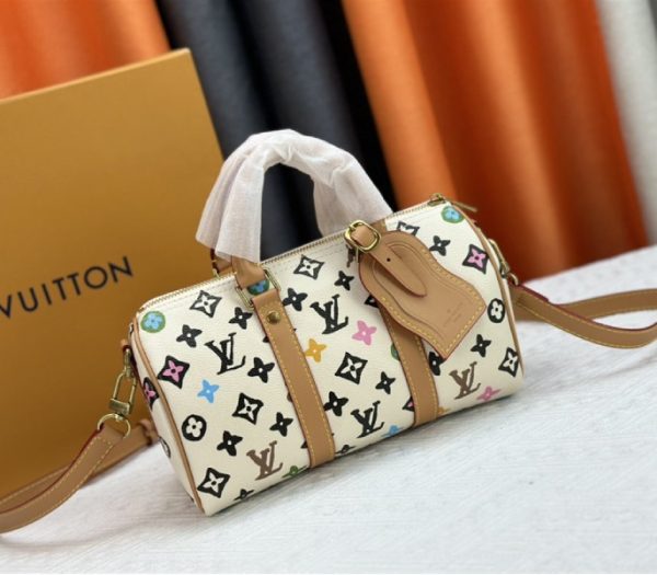 Replica Louis Vuitton Monogram Craggy Keepall Travel 25 Bag In Vanilla - Image 2