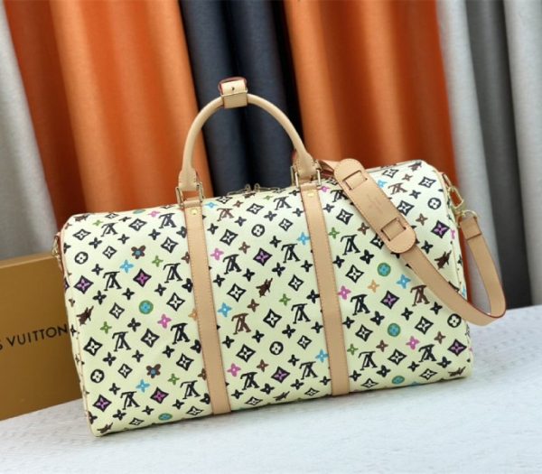 Replica Louis Vuitton Monogram Craggy Keepall Travel 50 Bag In Vanilla - Image 3