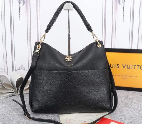 Replica Louis Vuitton Monogram Empreinte Leather Maida Hobo In Black