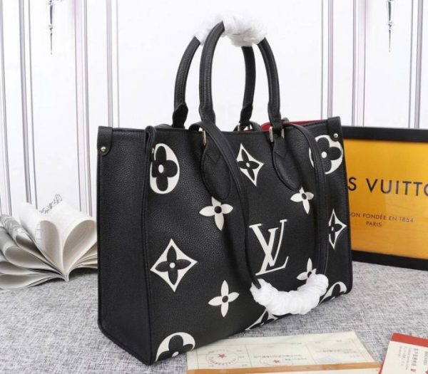 Replica Louis Vuitton Monogram Empreinte OnTheGo MM Tote In Black - Image 2