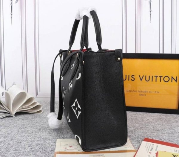 Replica Louis Vuitton Monogram Empreinte OnTheGo MM Tote In Black - Image 3