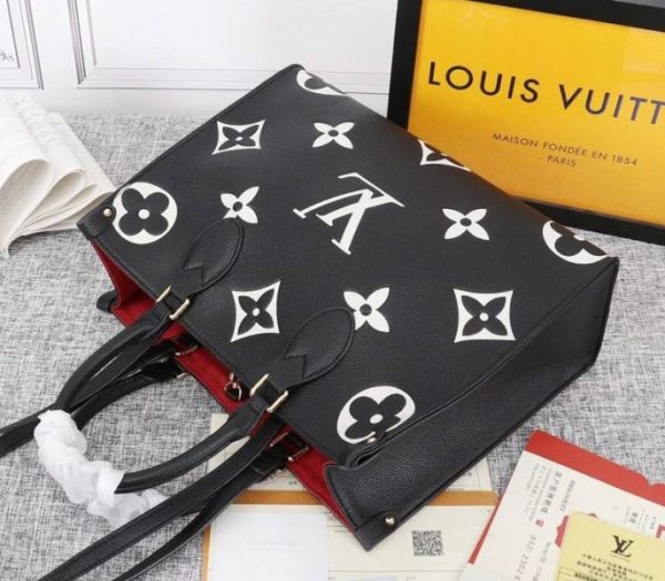 Replica Louis Vuitton Monogram Empreinte OnTheGo MM Tote In Black - Image 7