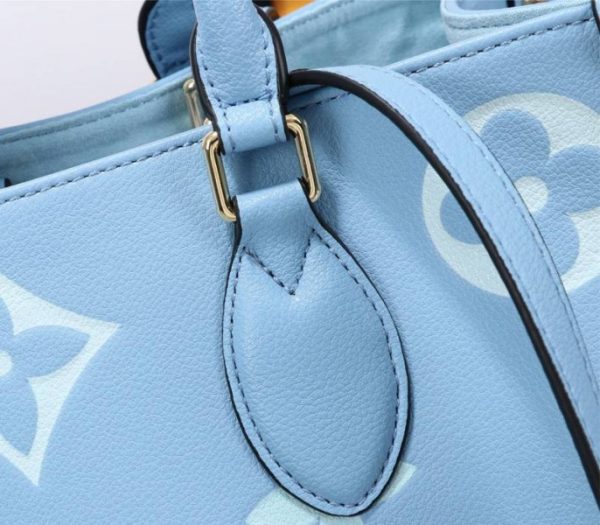 Replica Louis Vuitton Monogram Empreinte Leather Onthego MM Bag In Summer Blue - Image 7