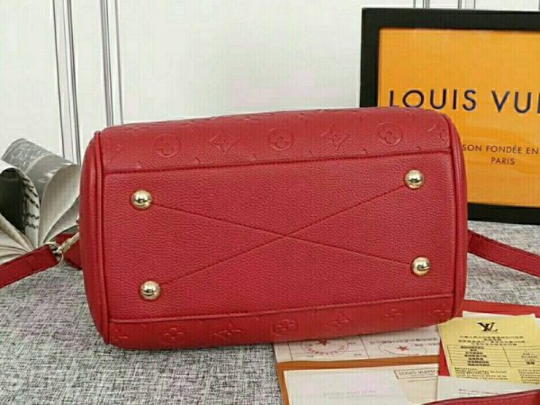 Replica Louis Vuitton Monogram Empreinte Speedy Bandouliere 25 Handbag In Red - Image 4