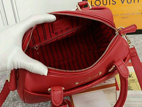 Replica Louis Vuitton Monogram Empreinte Speedy Bandouliere 25 Handbag In Red - Image 5