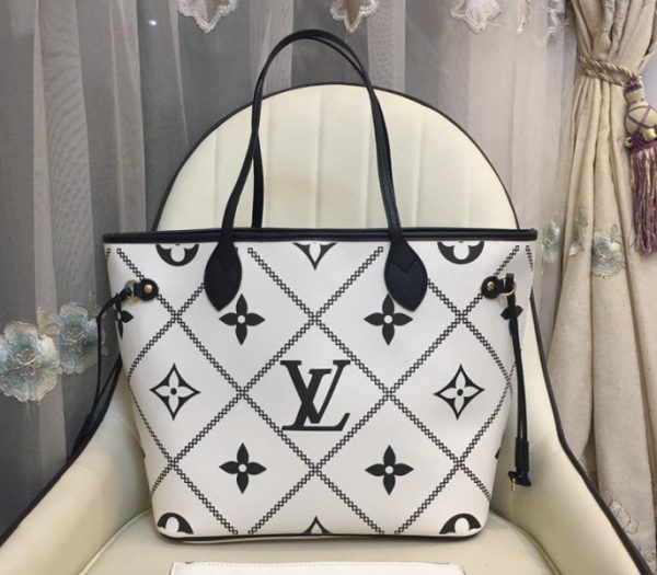 Replica Louis Vuitton Spring 2022 Monogram Empreinte Neverfull MM Tote In Cream - Image 6