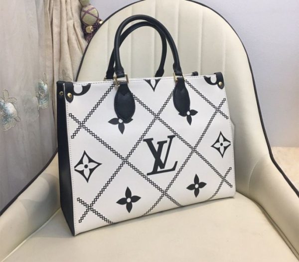 Replica Louis Vuitton Spring 2022 Monogram Empreinte Onthego MM Tote In Cream - Image 3