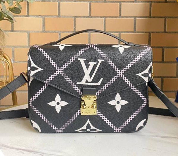 Replica Louis Vuitton Spring 2022 Monogram Empreinte Pochette Metis Handbag In Black