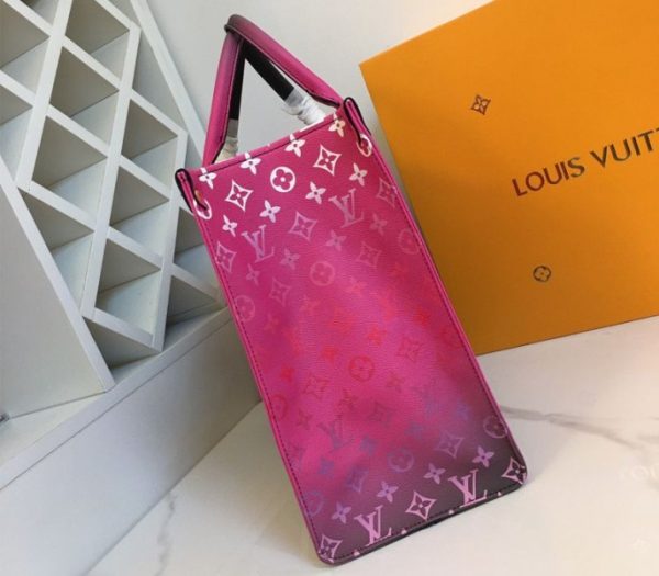 Replica Louis Vuitton Spring 2022 Onthego GM Tote In Midnight Fuchsia - Image 6