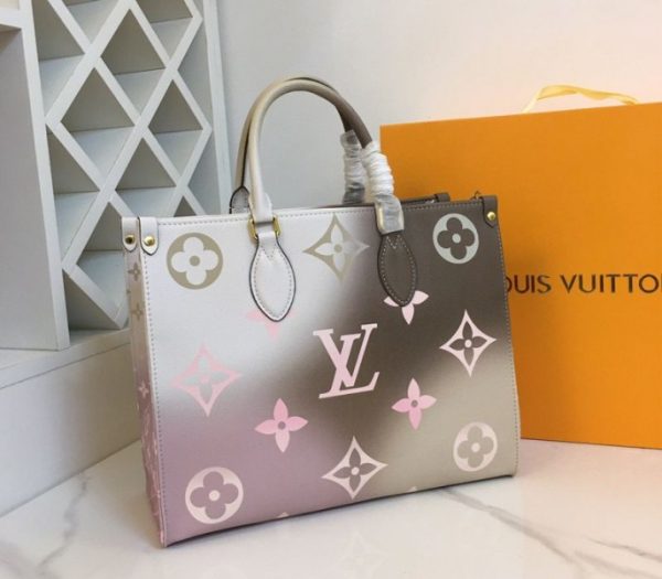 Replica Louis Vuitton Spring 2022 Onthego MM Tote In Sunset Kaki - Image 3