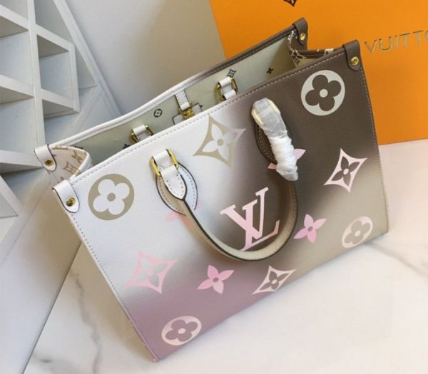 Replica Louis Vuitton Spring 2022 Onthego MM Tote In Sunset Kaki - Image 5