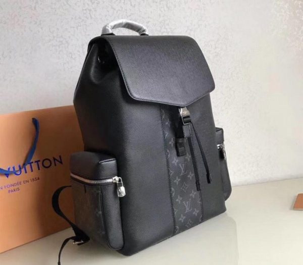 Replica Louis Vuitton Taiga Leather Outdoor Backpack In Eclipse Black - Image 2