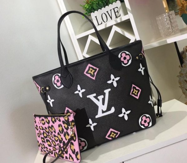 Replica Louis Vuitton Wild At Heart Neverfull MM Bag In Black - Image 2