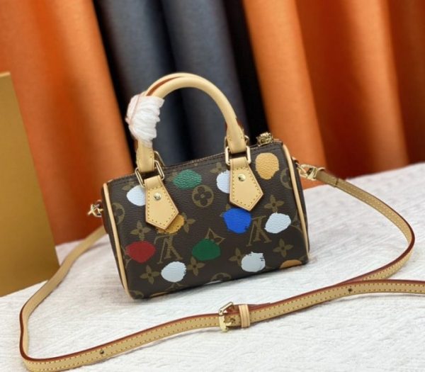 Replica Louis Vuitton X YK Monogram Canvas Nano Speedy Handbag - Image 3