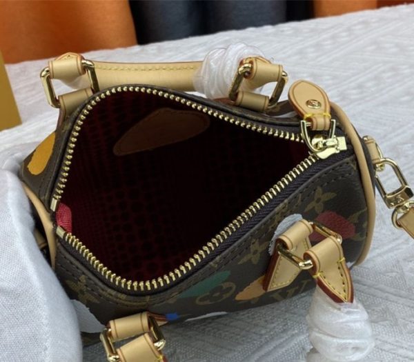 Replica Louis Vuitton X YK Monogram Canvas Nano Speedy Handbag - Image 6