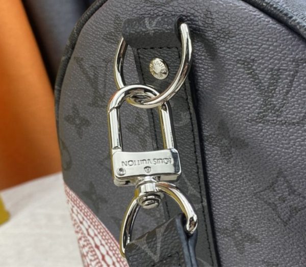 Replica Louis Vuitton X YK Monogram Eclipse Reverse Keepall 45 Luggage In Pumpkin - Image 9