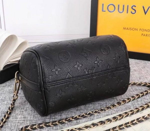 Replica Louis Vuitton Monogram Empreinte Speedy BB Handbag In Black - Image 4